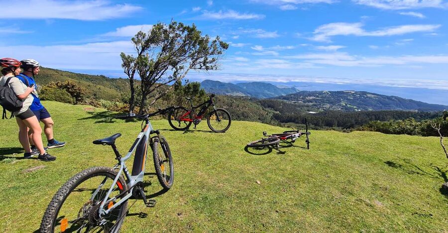 Camacha: Levada Trail e-Bike Guided Tour - Riding the levada trail from Camacha fields to the first forest switch