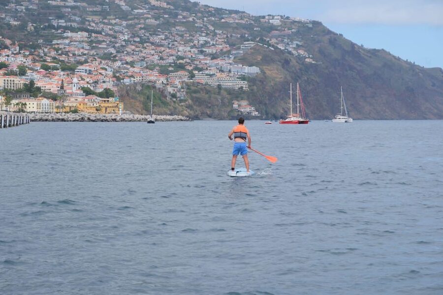 Funchal: Standup Paddle - The walk-down to the sea: small risk, big comfort tip