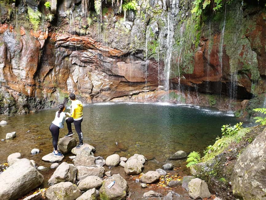 Madeira: 25 Fountains Rabaçal Forest Walk - 25 Fountains and the lagoon, when the forest feels quieter
