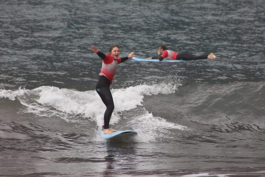 Madeira: Surf Lessons - Catching your first waves: paddling out to standing up