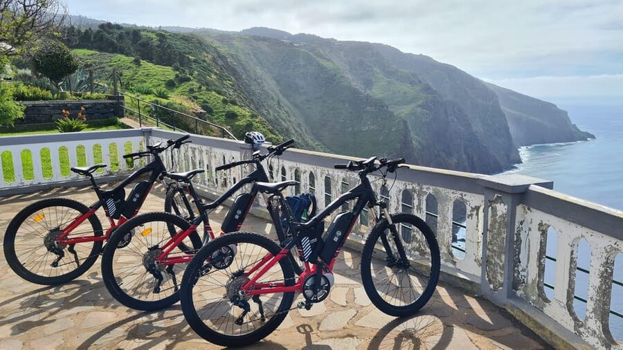 Madeira West coast: Guided Sightseeing E-Bike Tour - Prazeres to Lombada dos Marinheiros: pine shade, then sea-meets-farm views