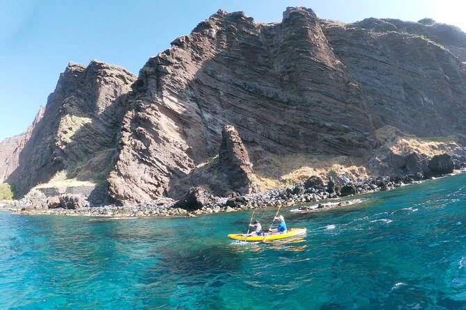 Private Kayak Tour & Snorkeling in Câmara de Lobos - Nature reserve, a pebble beach stop, and a small waterfall moment